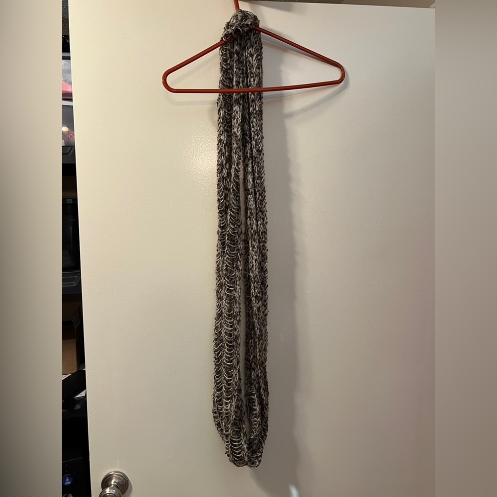 Brown and cream infinity Knit Scarf
